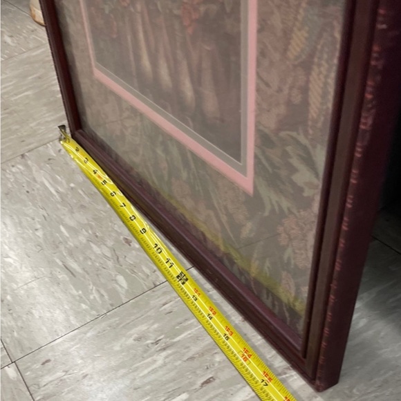 Vtg Donna Richardson Littlest Angel Crewel Floral Brocade Handmade Framed 18x20 - Picture 4 of 7